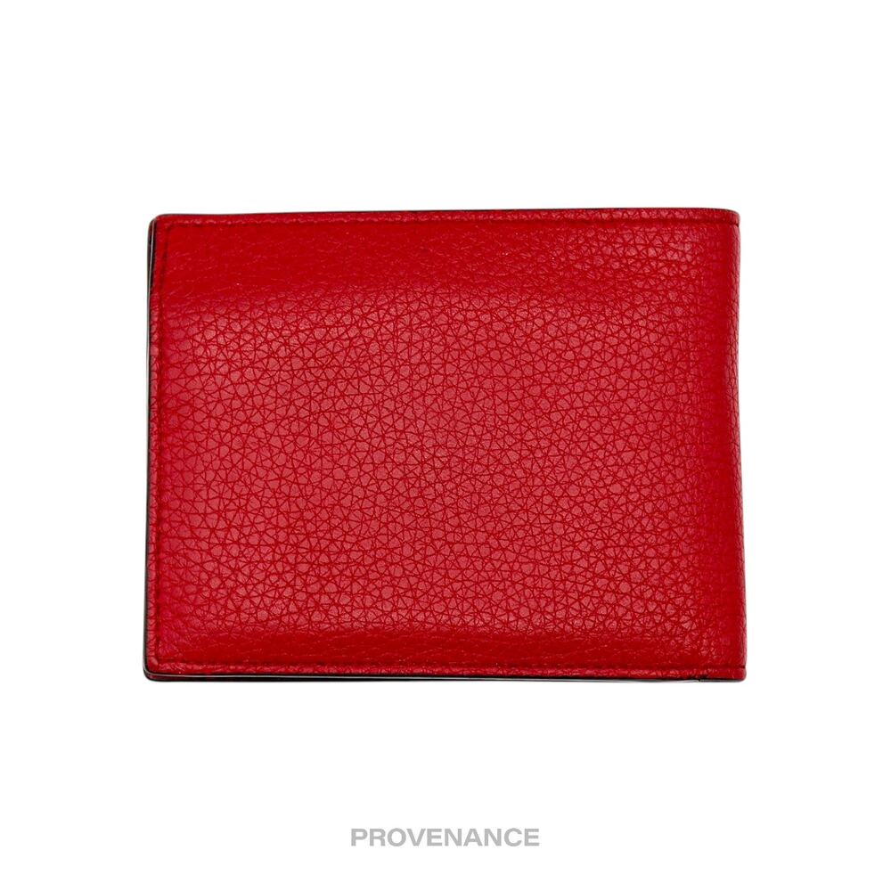 🔴 Fendi  FF Logo Bifold Wallet - Pebbled Red Leather - Picture 3 of 11